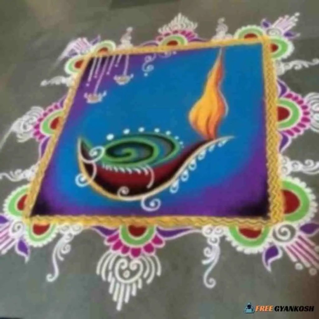 Diya Style rangoli